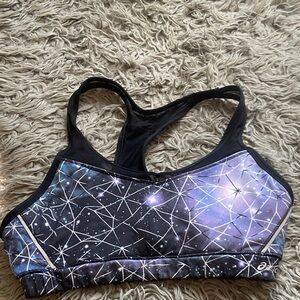 Celestial Sports Bra in Black and Purple